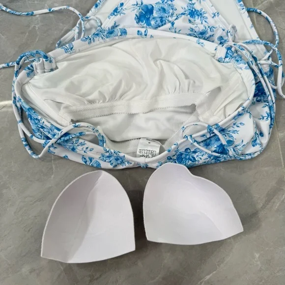 Women’s Wild Fable Extra High Leg Cheeky Adjustable Floral One Piece Swimsuit M - Picture 7 of 16